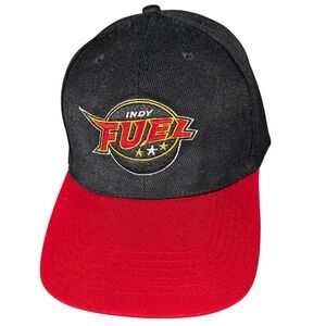 Indy Fuel Baseball Cap Black Red Embroidered Logo Adjustable Snapback